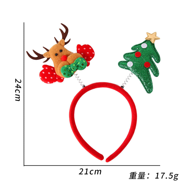 Wholesale Plastic Christmas Headbands With Antler And Star Design For Kids Party Hair Accessory