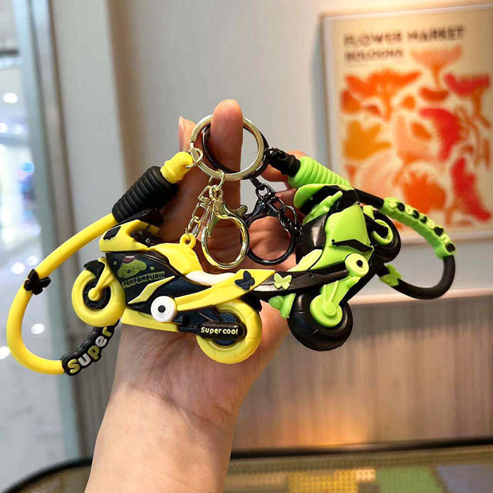 Wholesale Silicone Cartoon Motorcycle Keychain JDC-KC-QingYun001