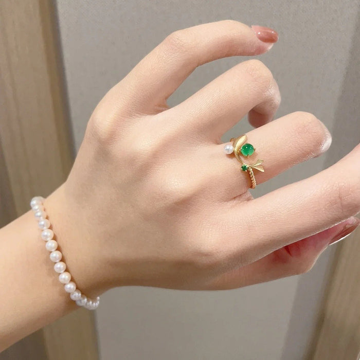 Wholesale Pearl ring, cute, niche, high-end, fashionable