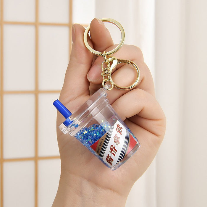 Wholesale Acrylic oil-filled pendant,  glow-in-the-dark iceberg cup keychain