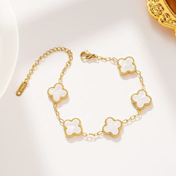 Wholesale Four-leaf Clover Rose Gold Bracelet