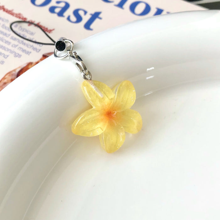 Wholesale Colorful transparent flower keychains