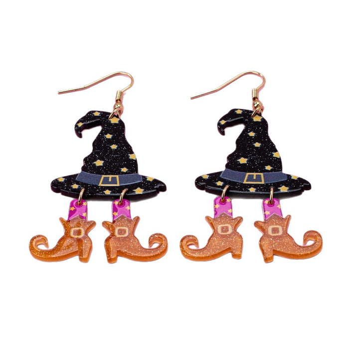 Wholesale Party Wear  Witch Acrylic Earrings Jewelry Accessory For Resale