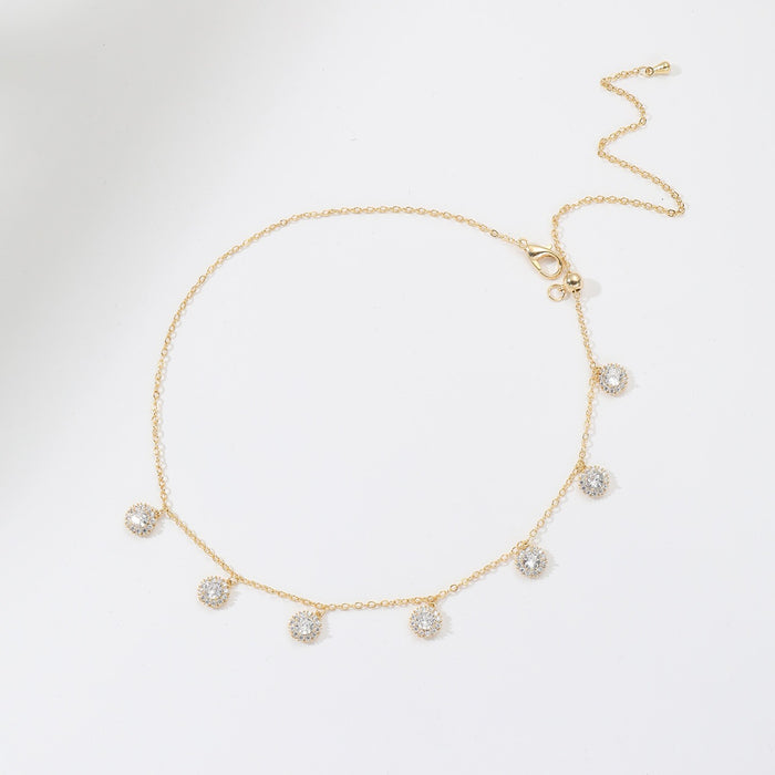 Wholesale New light luxury niche zircon necklace with fashionable temperament, collarbone chain, versatile and simple necklace