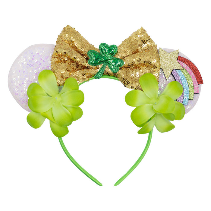 Wholesale Irish Festival Sequin Clover Hair Hoops JDC-HD-Lanju003