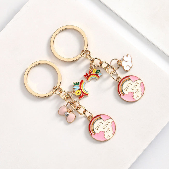 Wholesale Cartoon Love Rainbow Letter Alloy Keychain JDC-KC-RongRui025