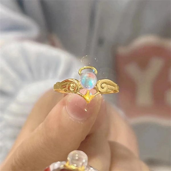 Wholesale Fashion Moonstone Ring  Opening Adjustable Couple Ring