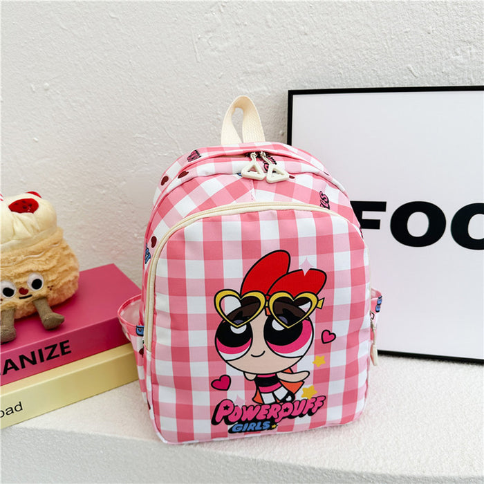 Wholesale Cartoon Cute Children' s Plaid Backpack Bags