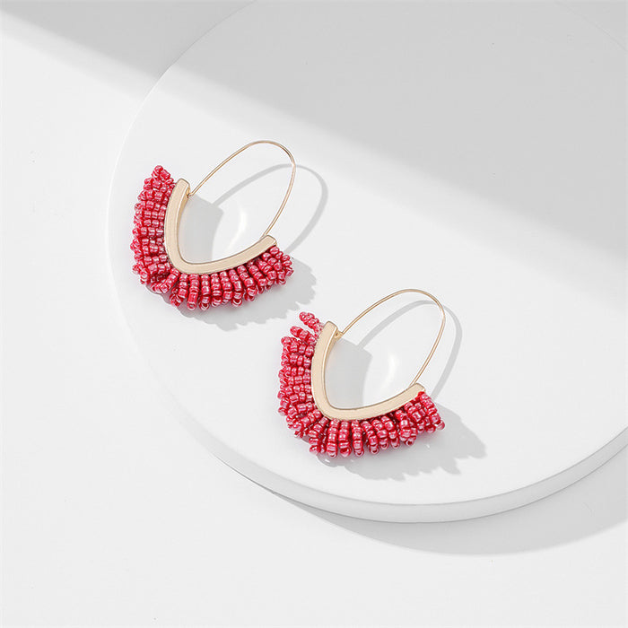 Wholesale Tassel earrings, hand woven rice bead earrings