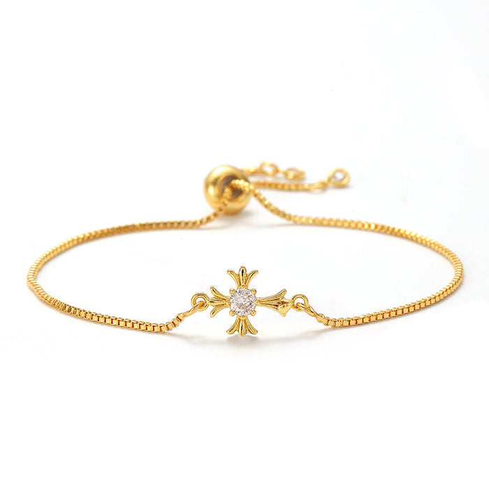 Wholesale Zircon Micro-inlay Hollow Design Bracelet