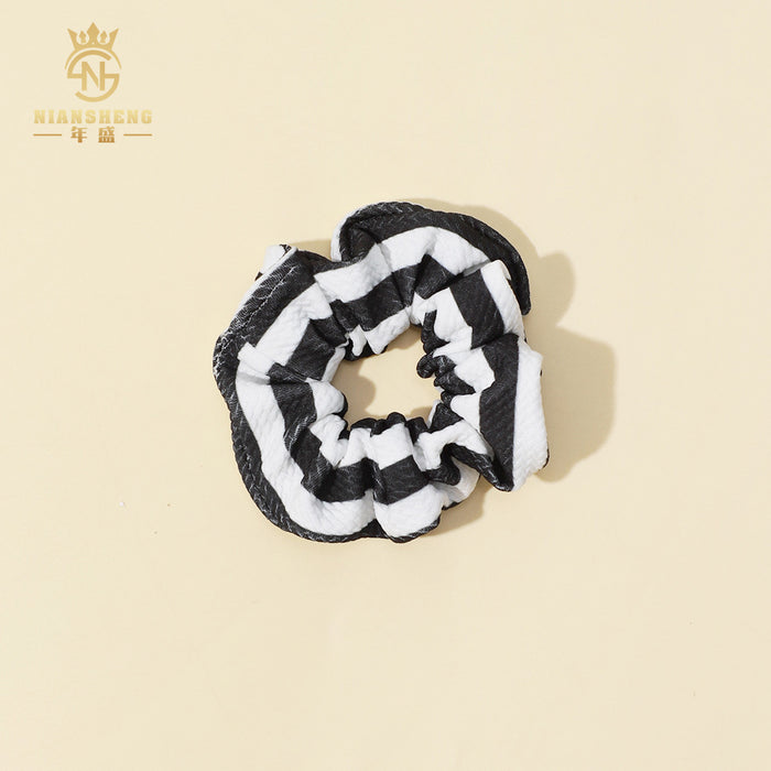 Wholesale  children' s hair accessories printed elastic large intestine ring cloth ring pure cotton girl baby hair ring