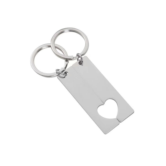 Wholesale Stainless steel mirror polished blank combinable heart-shaped keychains