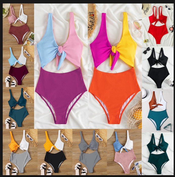 Wholesale Nylon Color Block One-piece Swimsuit JDC-SW-Chengm001