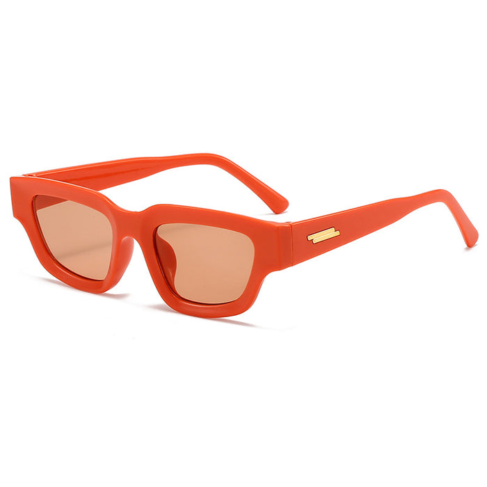 Wholesale New Transparent Small Box Sunglasses Trendy Personalized Sunglasses Retro Brown Sunglasses Wearing Sunglasses