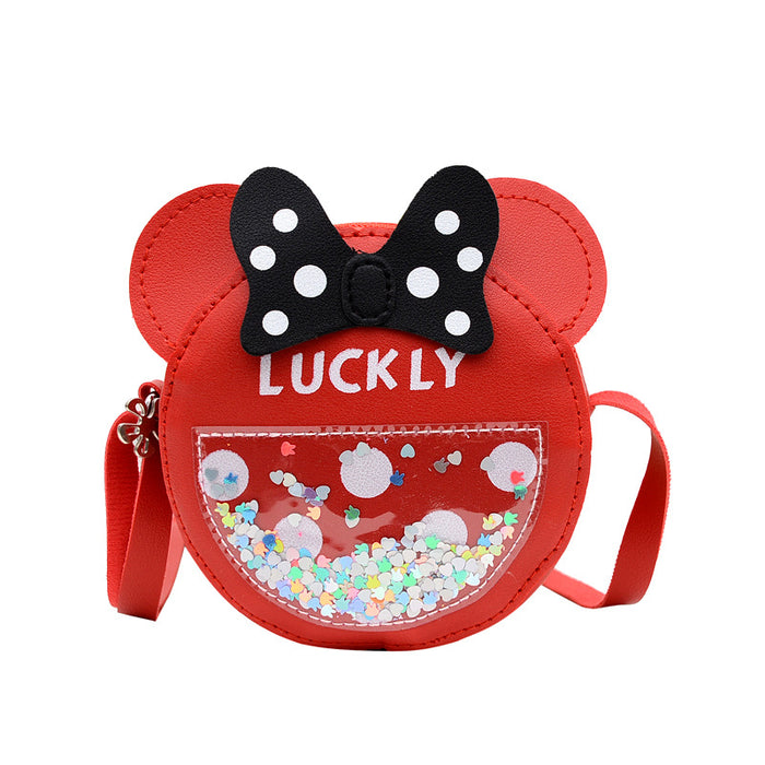 Wholesale New children's crossbody bag, cute little girl's bag, fashionable mini round bag, baby single shoulder coin purse