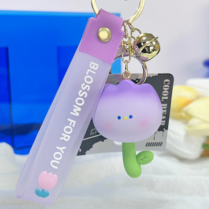 Llavero de tulipán de resina al por mayor JDC-KC-CHAOHE003