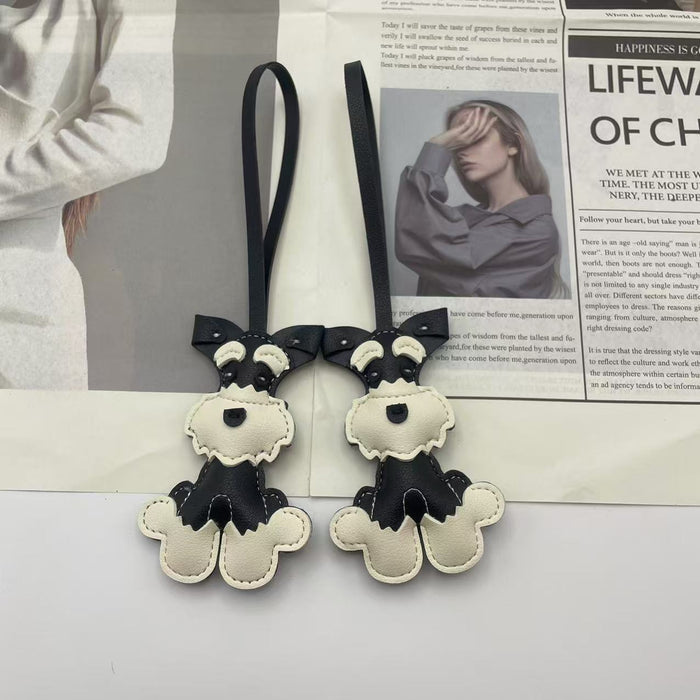 Wholesale Dog Leather Gift Personality Creative Dog Car Keychain Bag Hanging Ornaments