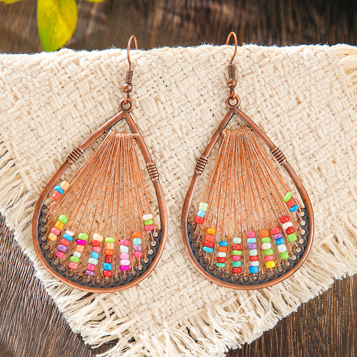 Wholesale 2pcs Bohemian ethnic style colorful large earrings