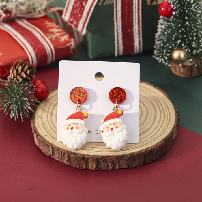Wholesale Cute cartoon bubble shape Christmas earrings niche holiday party atmosphere earrings