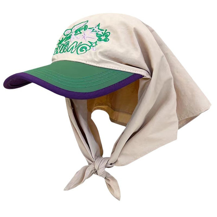 Wholesale Summer casual versatile strap duckbill hat for men, trendy and niche, embroidered letters, contrasting color headscarf hat for women