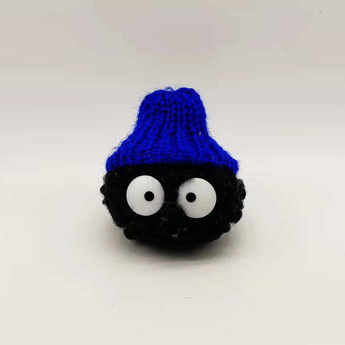 Wholesale Coal ball keychain plush pendant cartoon knitted DIY accessory