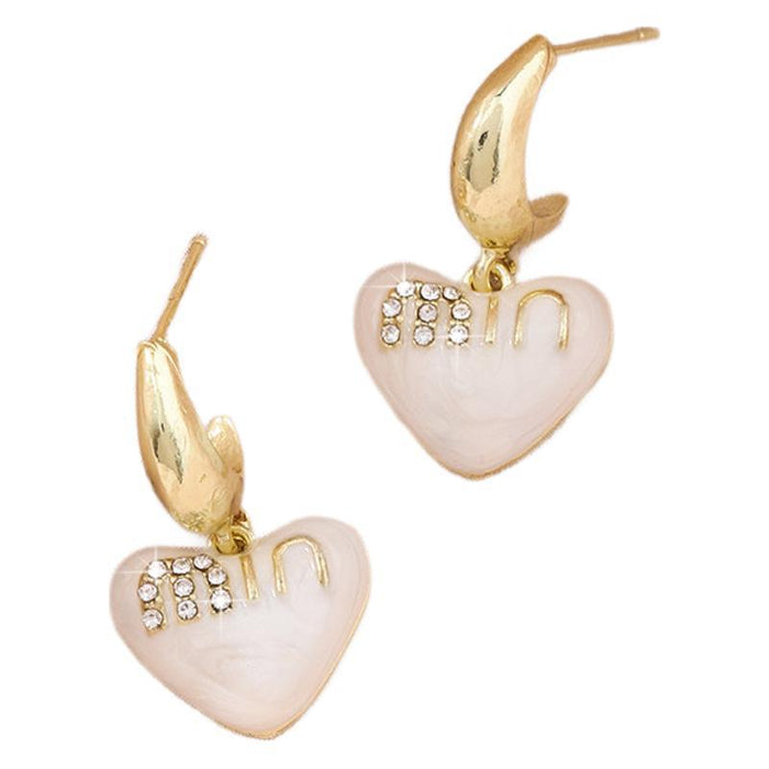 Wholesale Love earrings, niche design, light luxury, high-end, silver needle earrings, temperament