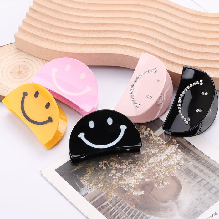 Wholesale Smiley Face Shape Acrylic Material Hairpin Back of Head