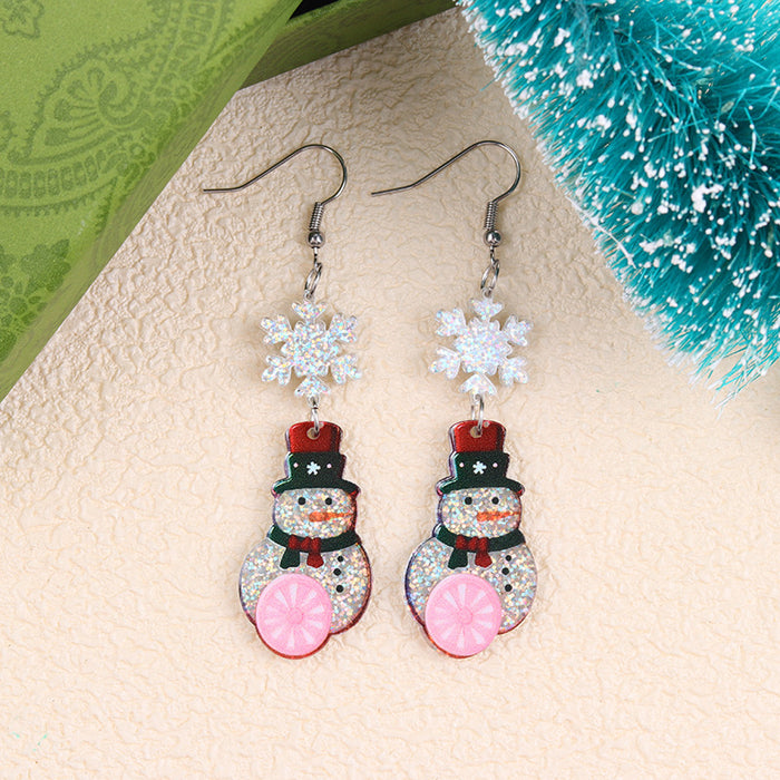Wholesale Christmas earrings snowman Christmas tree snowflake acrylic earrings personality earrings ear jewelry
