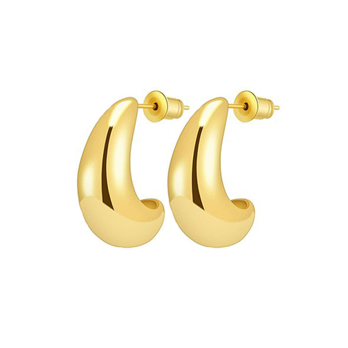 Wholesale Copper plated real gold exaggerated earrings with a high-end feel, trendy geometric earrings, and simple design