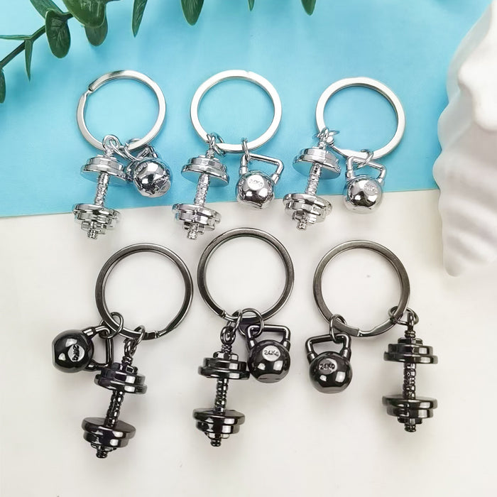 Wholesale Dumbbell Weight Pendant Metal Keychain