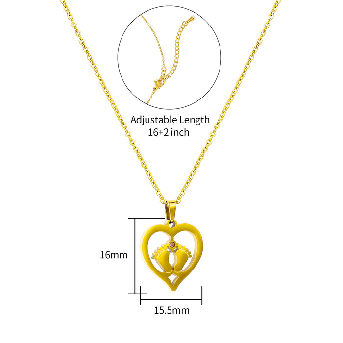 Wholesale Stainless Steel Gold-Plated Heart Necklace