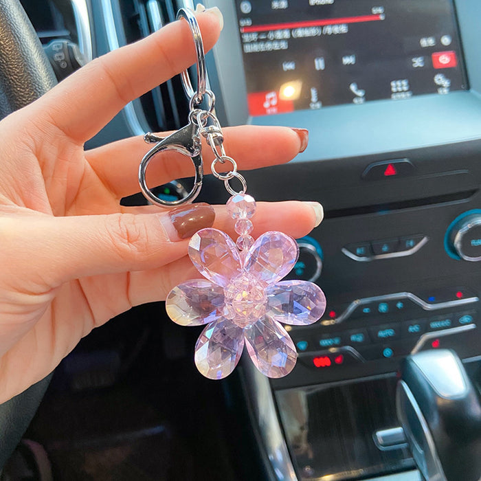 Wholesale Crystal Six Petal Flower Keychain JDC-KC-LX057