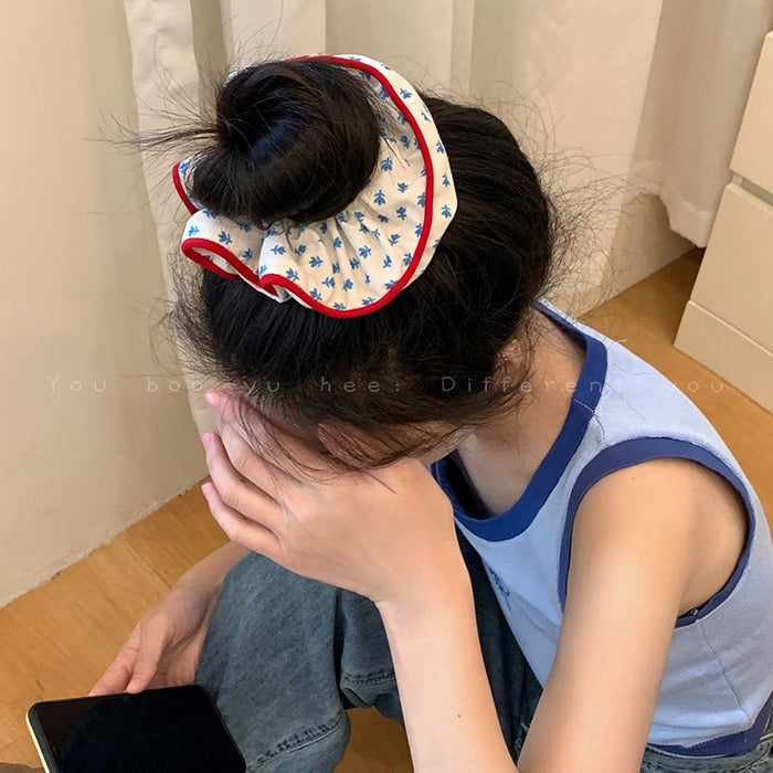 Wholesale Floral plaid headband with high-end feel, tied bun hair accessories, headband