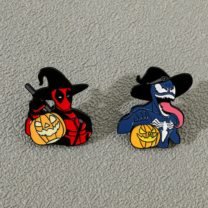 Wholesale  Funny Cartoon Magic Hat Movie Character Venom Metal Badge Accessories Pin