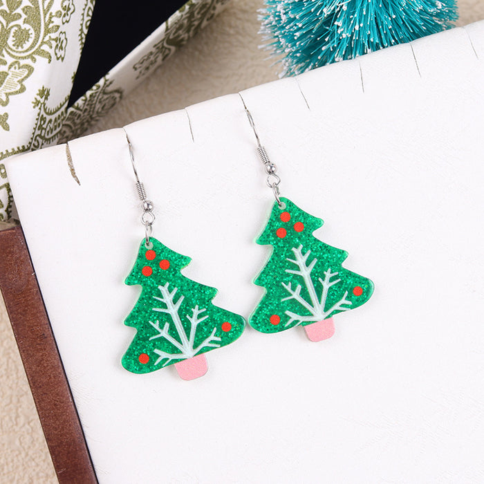 Wholesale Christmas earrings snowman Christmas tree snowflake acrylic earrings personality earrings ear jewelry