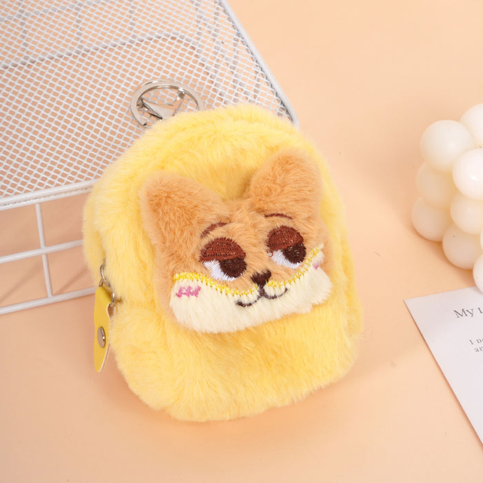 Wholesale Plush coin purse,  cute bunny and fox key pouch