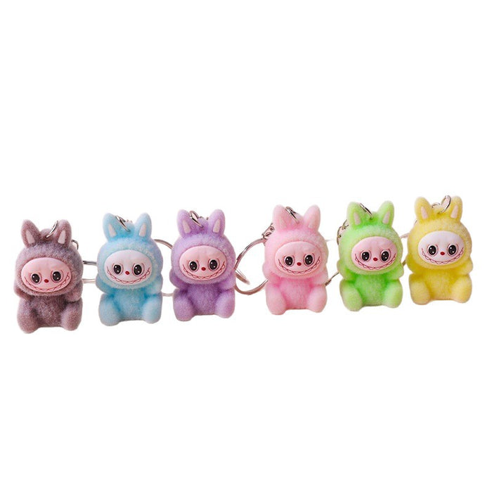 Wholesale Flocked backpack pendant accessory creative keychain