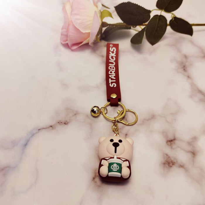 Llavero de dibujos animados de oso de peluche de PVC al por mayor