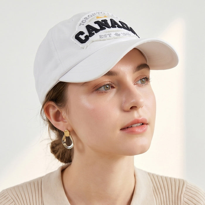 Wholesale Chic Vintage Washed Baseball Cap with Letter Embroidery Maple Leaf Design Unisex Summer Fashion Accessory