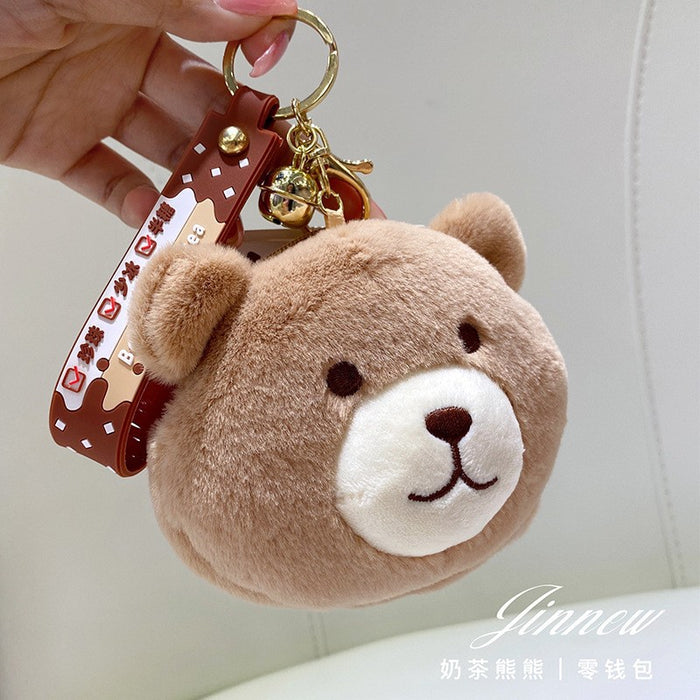 Wholesale Milk Tea Rabbit Cute Color-matching Plush Keychain