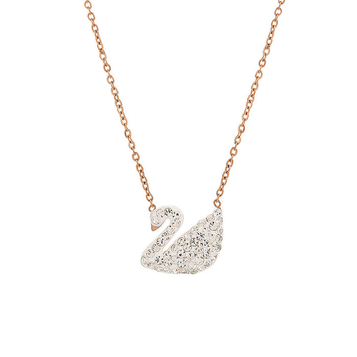 Wholesale Diamond-encrusted swan necklaces come in a variety of colors