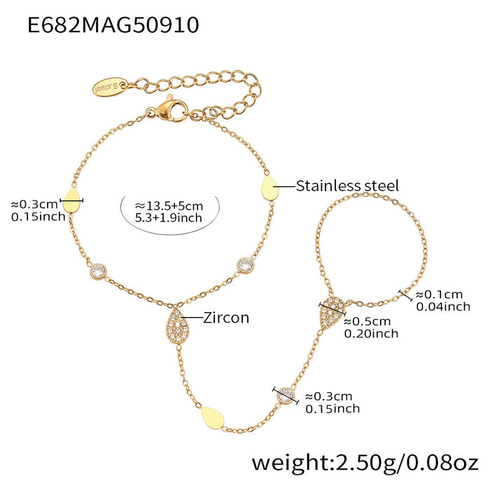 Wholesale Stainless Steel Hand Chain with 5A Zirconia Inlay