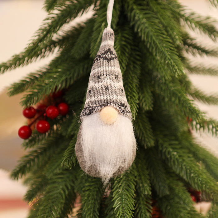 Wholesale Christmas Decorations Christmas Knitted Small Pendant Christmas Tree Faceless Old Man Doll Pendant Small Hanging