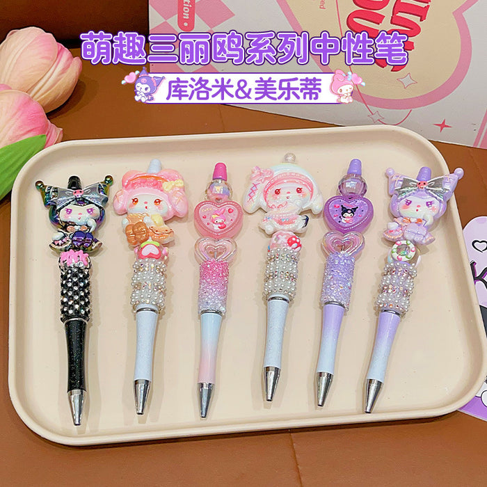 Wholesale Rhinestone Black Neutral Pen Cartoon Ballpoint Pen