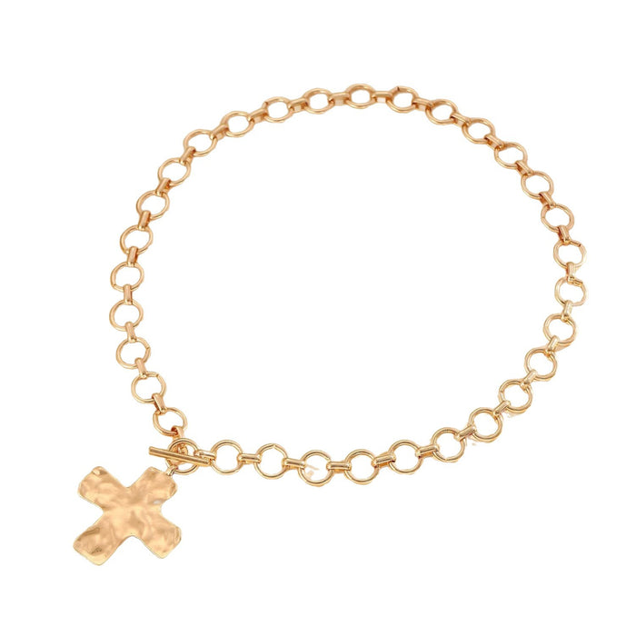 Wholesale Jewelry Cross Alloy Pendant Necklace Cool Style Simple Fashion Clavicle Chain