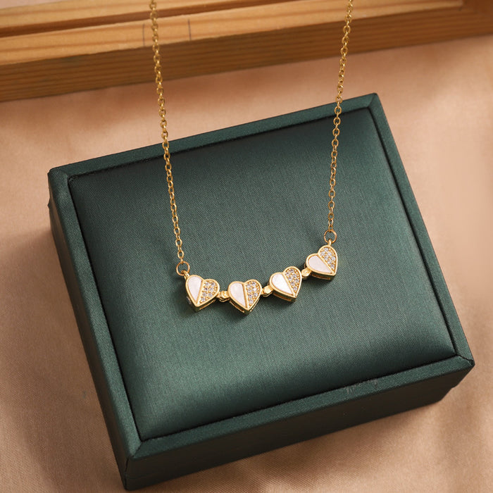 Wholesale Pure silver necklace with heart-shaped magnet that does not fade collarbone chain