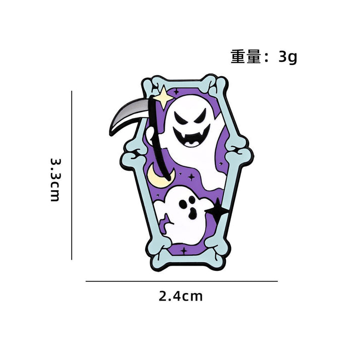 Wholesale Alloy Brooch With Baking Paint Rhinestone Dark Series Ghost Pumpkin Demon Cartoon Design Trendy Gift