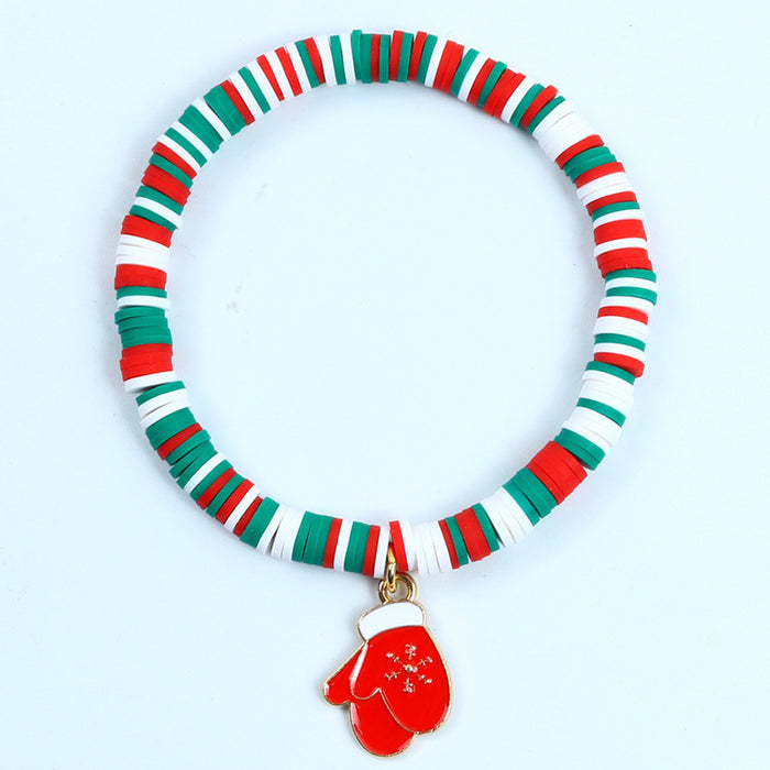 Wholesale Christmas Soft y Bracelet Beaded suit Santa Bell Gift Bracelet