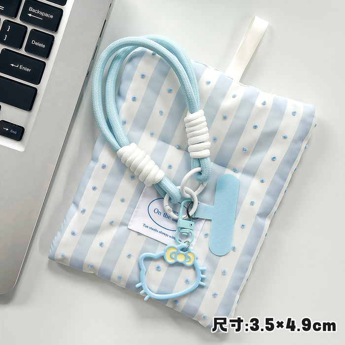 Wholesale Cute Cartoon Cat Phone Lanyard With Bag Charm Plastic Resin Double Clip Woven Wrist Strap Fashion Accessory For Girls Decorative Gift