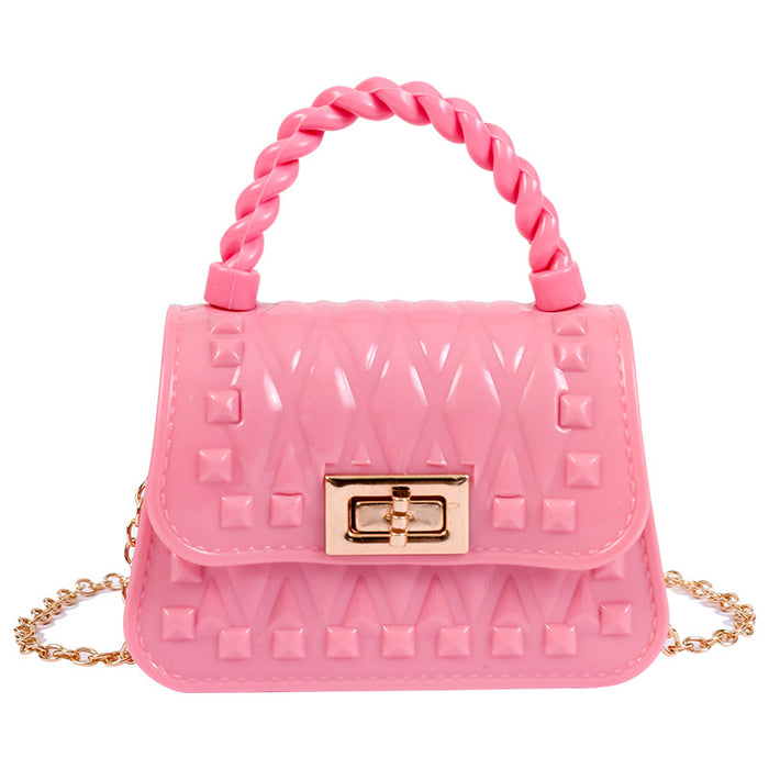 Wholesale portable jelly bag candy color shoulder crossbody mini chain key Pearl portable women's bag